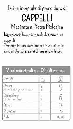 Molino Rossetto – Farinha por atacado – Farinha integral orgânica de trigo duro Cappelli moída em pedra2
