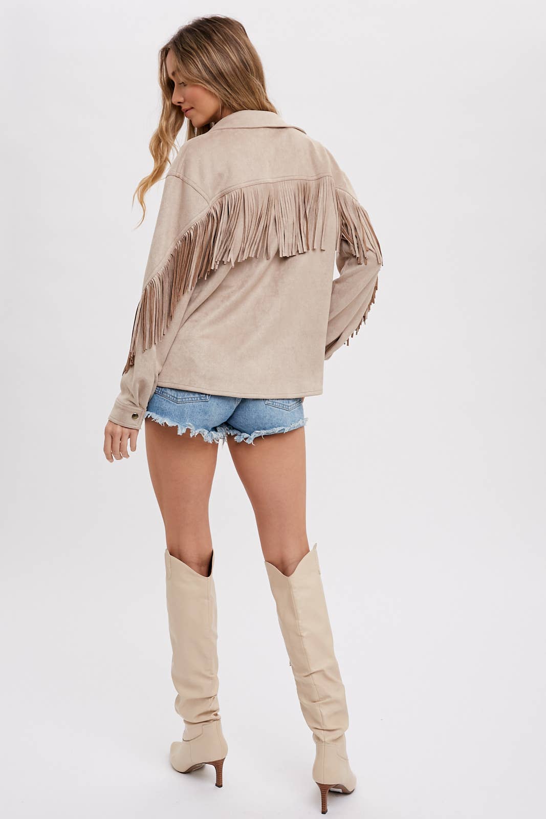 Bluivy - Wholesale Shirt Jacket/Shacket - Women's - VEGAN SUEDE FRINGED SHACKET13