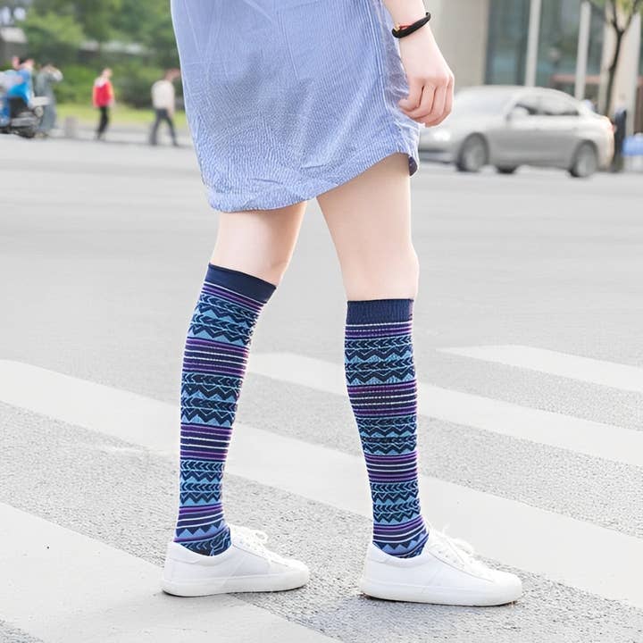 Unisex Graduated Colorful Compression Knee High Socks for Men and Women 15-20 mmHg for wholesale by Sierra Socks