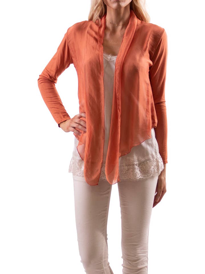 Gigi Moda - Wholesale Cardigan - Women's - Silk Front Cardigan4