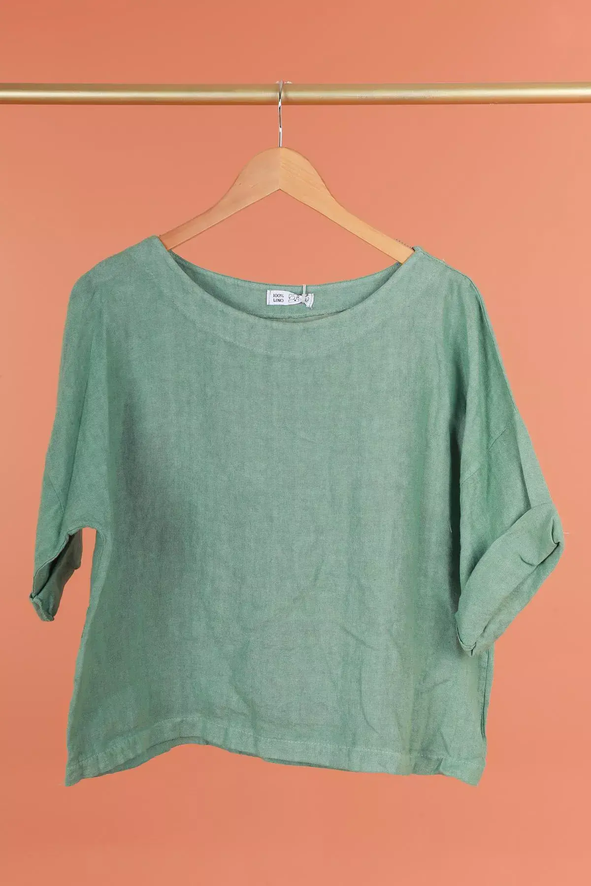 la maison des fibres naturelles - Wholesale Blouse - Women's - Round neck linen top 659005 100% linen12