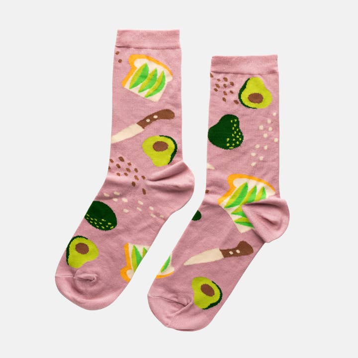 Chaussettes Courtes Avocat Toast - Petit Équipage - Cadeaux de Brunch pour la vente par Yellow Owl Workshop