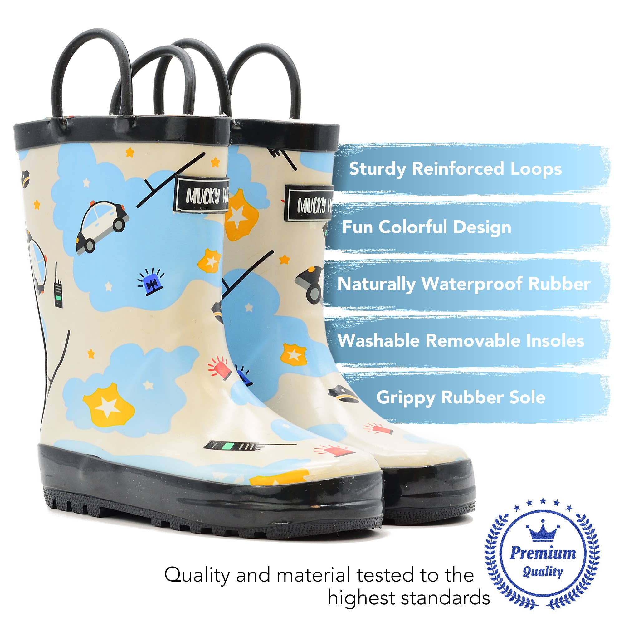 Mucky Wear - Wholesale Rain Boots - Kids - Police Loop Boot3