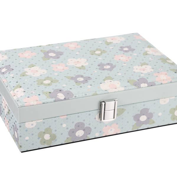 Star Flower Print Design Rectangle Jewelry Box for wholesale by Nima Accessories Inc