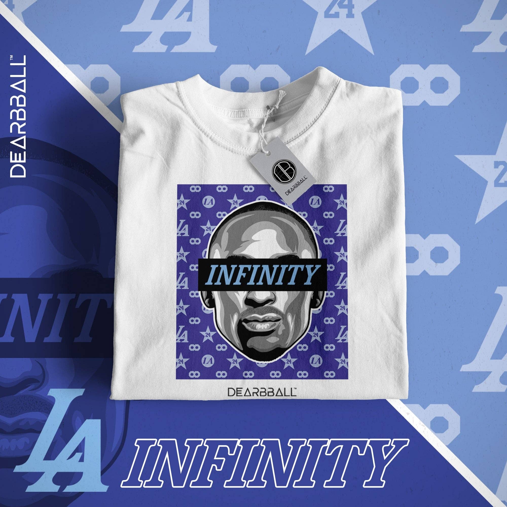 DearBBall - Wholesale Screen Printed T-Shirt - Unisex - DearBball Tee - INFINITY Blue Pattern Edition0
