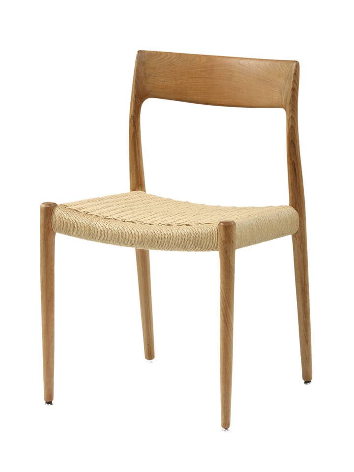Chaise de salle à manger en bois avec assise tissée pour la vente par BOIS BLANC HOME LTD