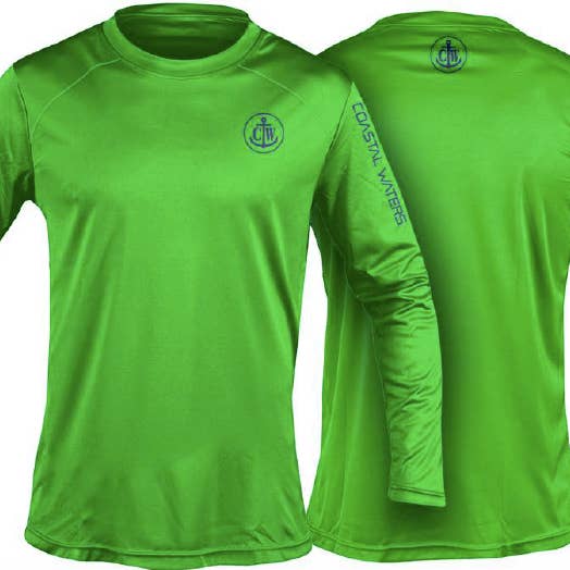 Coastal Waters Crew Neck UPF 50 Sun Protection Tee- Flash Green for wholesale by Coastal Waters Supply Company