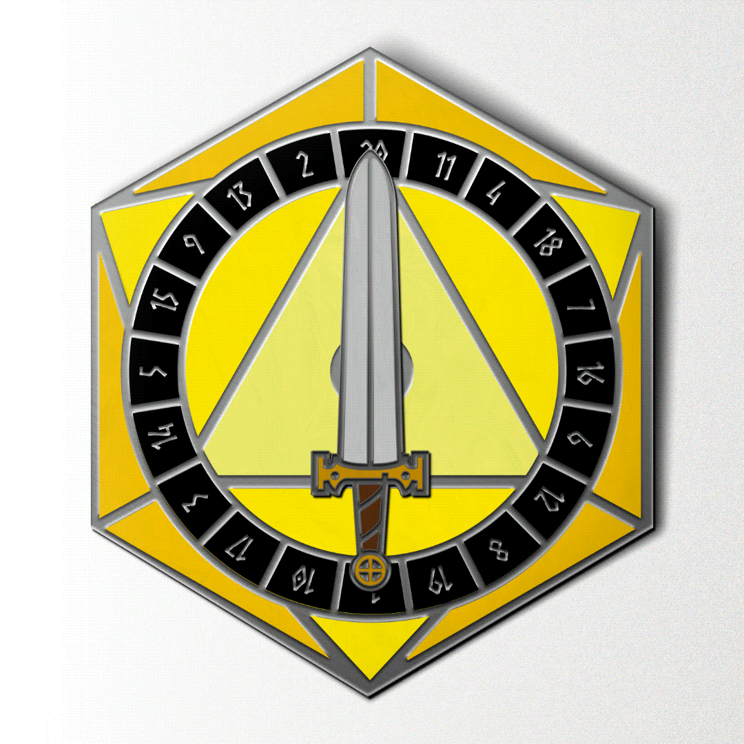 Norse Foundry - Wholesale Lapel Pin/Button - D20 Sword Spinner Pin - Hard Enamel Adventure Dice Pin Metal by Norse Foundry5