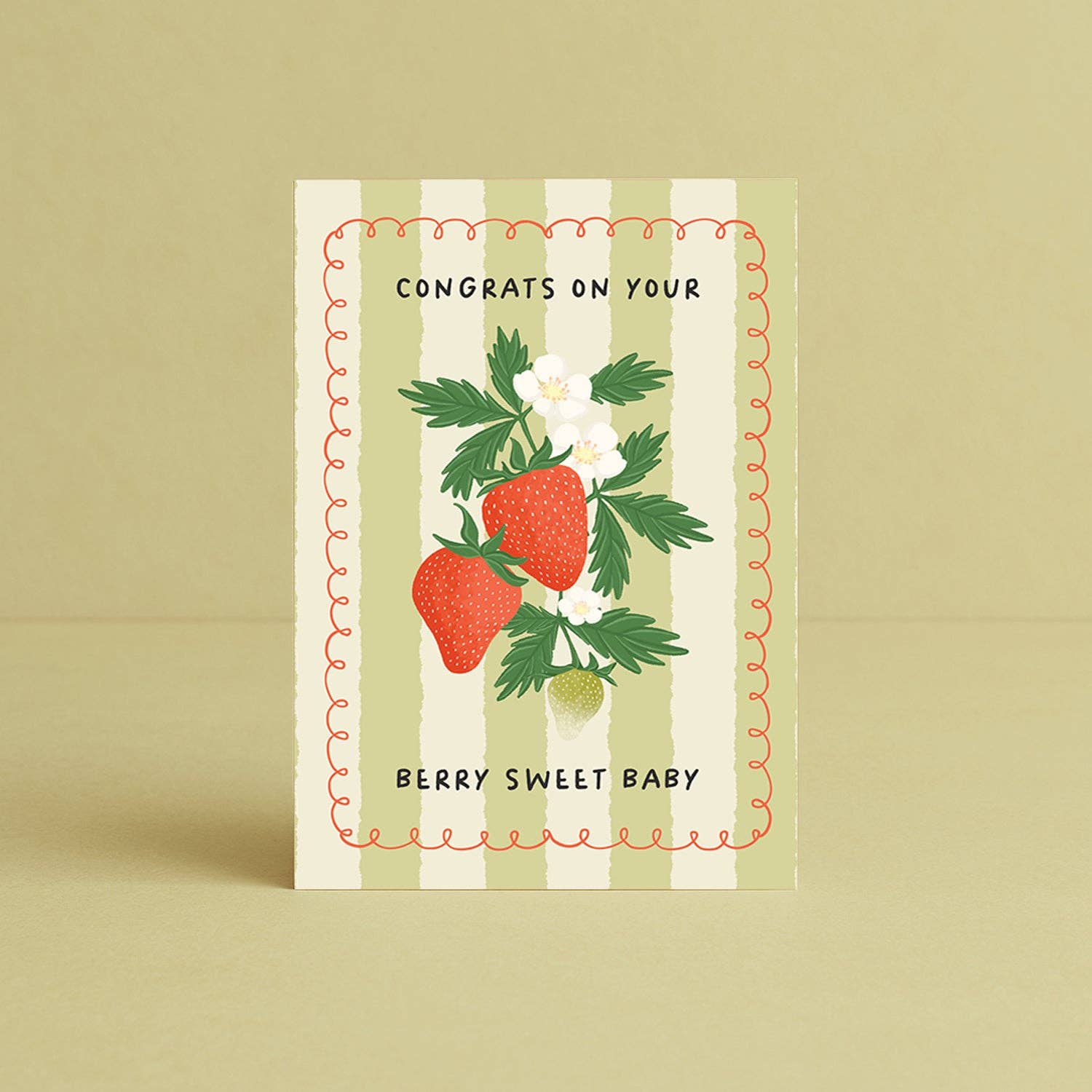 Daymaker Stationery - Vendita all'ingrosso Biglietto di auguri per la nascita - Biglietto "Berry Sweet Baby"0