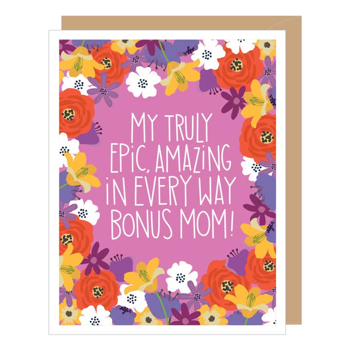 Floral Bonus/Step Mom Mother's Day Card for wholesale by Apartment 2 Cards
