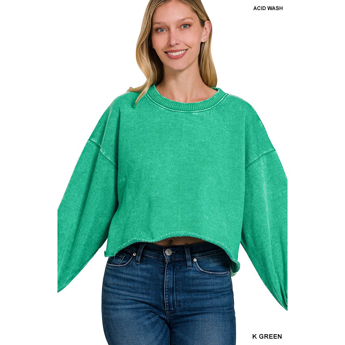 Apolline – Großhandel Sweatshirt – Damen – Apolline Acid-Wash Fleece Cropped Pullover5