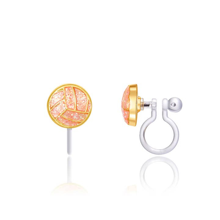 Glitter Volleyball Cutie Clip On Earrings
for wholesale by Girl Nation