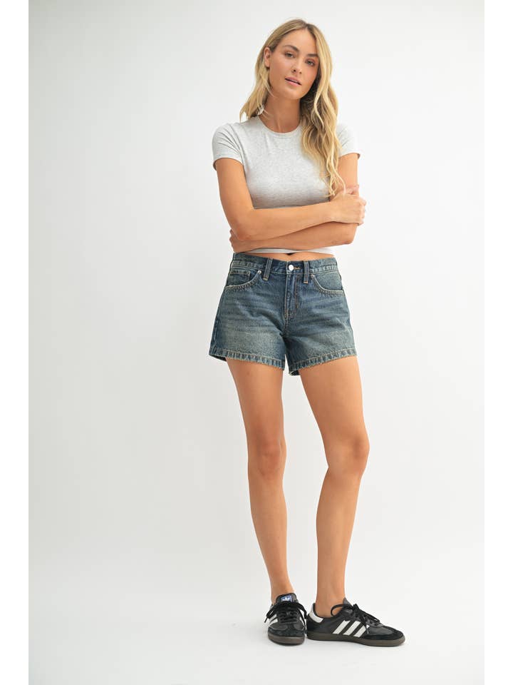 JBD - Wholesale Shorts - Women's - DH821N - V MD - Mid Rise Baggy Vintage Short