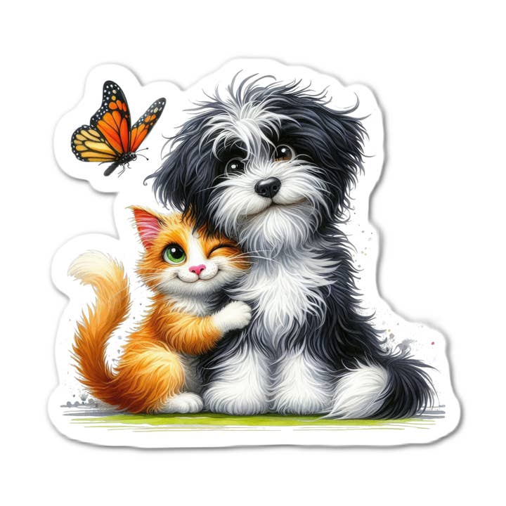 Butterfly Puppy Kitten Sticker for wholesale by Stick-It Expressions