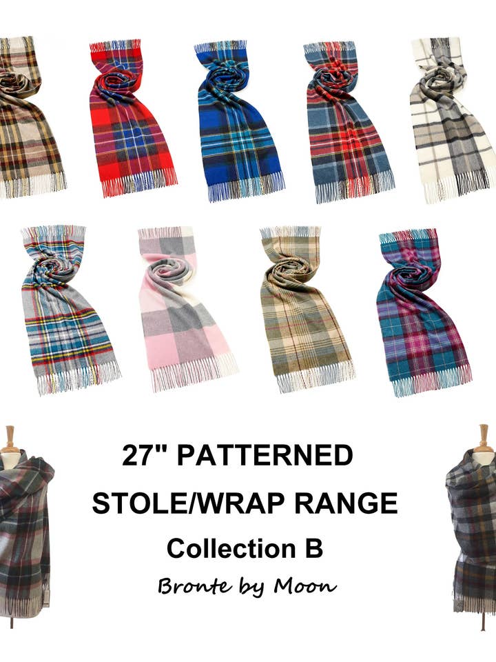 27" Wide Patterned Stole/Wrap - Collection B - Made in UK for wholesale by Bronte Moon