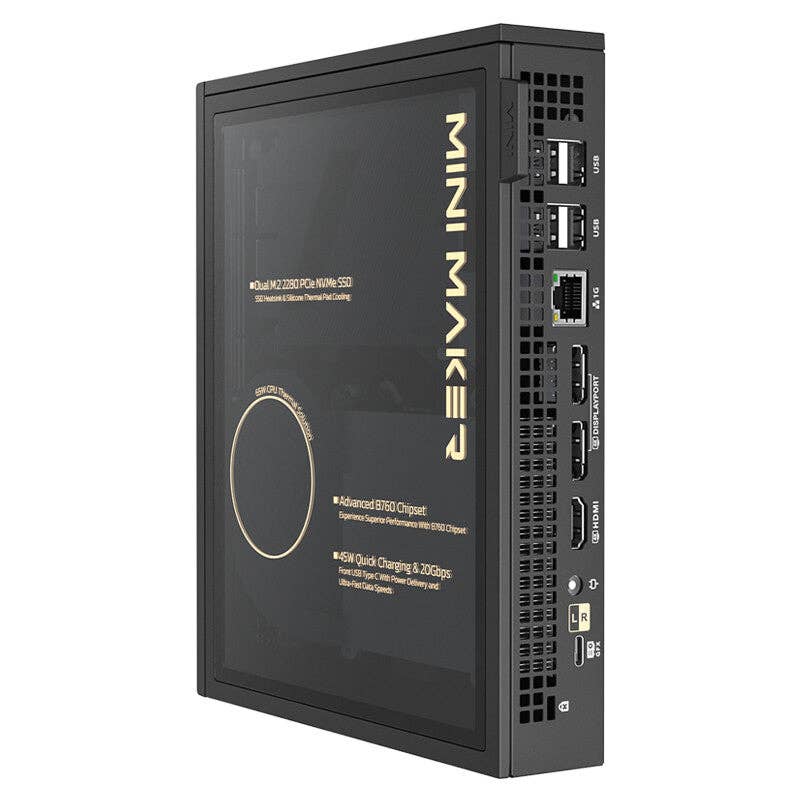 ITEK - Wholesale Small/Handheld Appliance - itek Mini PC Barebone - 1.4L- B760- 2xDDR5- 2xM.2- 2.5"- WiFi- BT- 2xType-C- 2xUSB3- 2xUSB2- HDMI- 2xDP- 2.5Gb Eth.- Finger Rec4