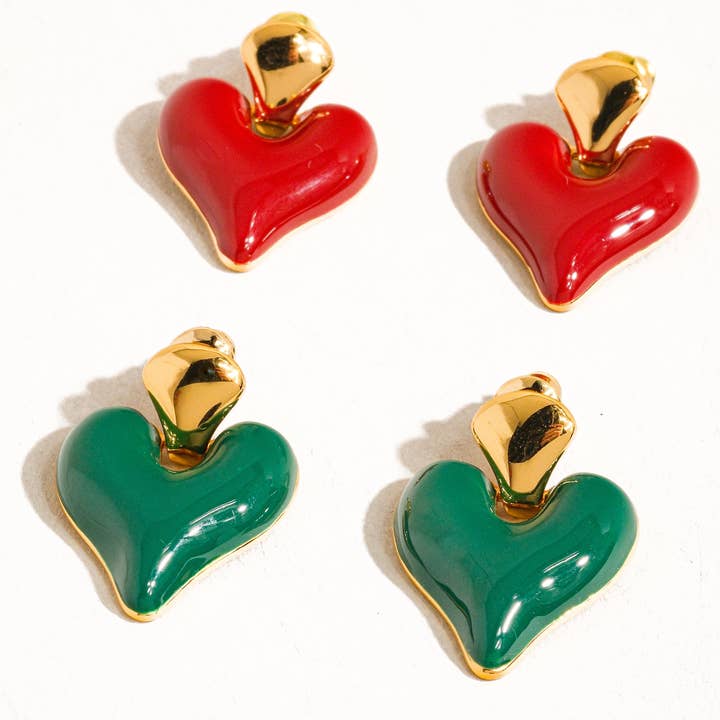 Flânerie by MAIQ - Wholesale Stud/Post Earrings - Edith 18K Gold Vintage Heart Earring