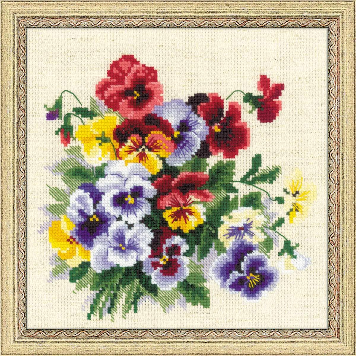 RIOLIS - Wholesale Embroidery/Cross Stitch Supplies - Cross Stitch Kit From Riolis 1516 Pansy Medley0