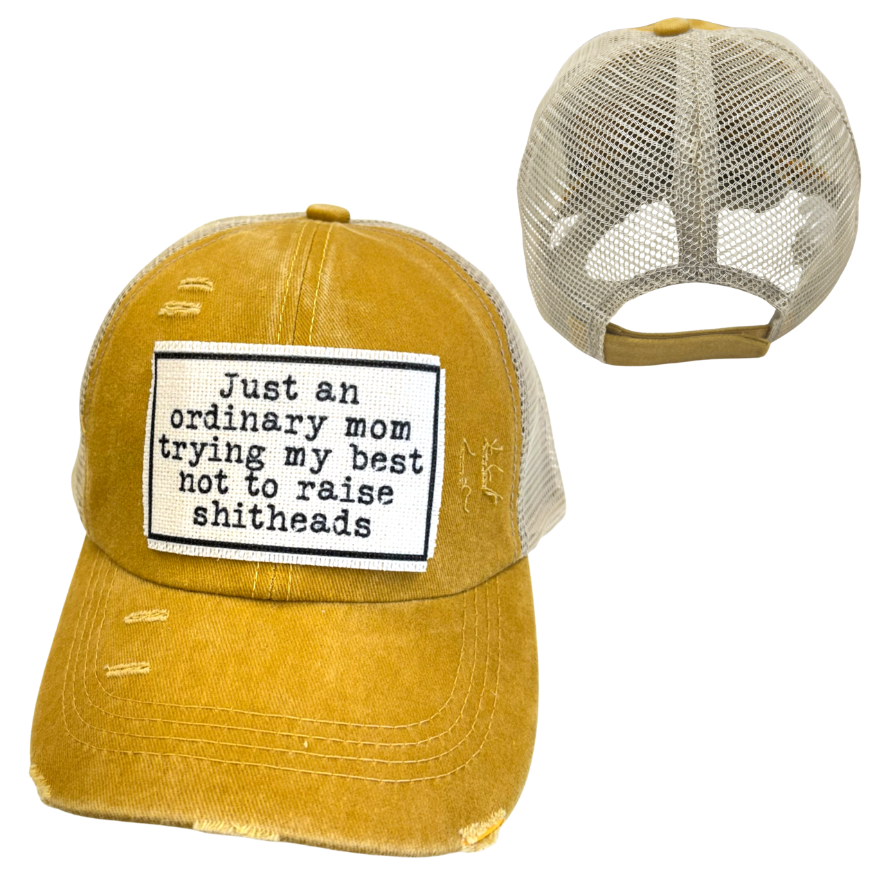 dkhandmade - Wholesale Trucker Hat - Women's - MOM TRYING NOT TO RAISE SHITHEADS | WOMAN'S HAT | DISTRESSED9