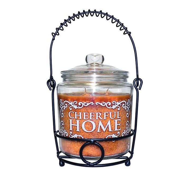 Arcucci Trade Srl - Wholesale Jar/Filled Candle - CHEERFUL HOME 26OZ SCENTED CANDLE WITH CANDLE HOLDER3