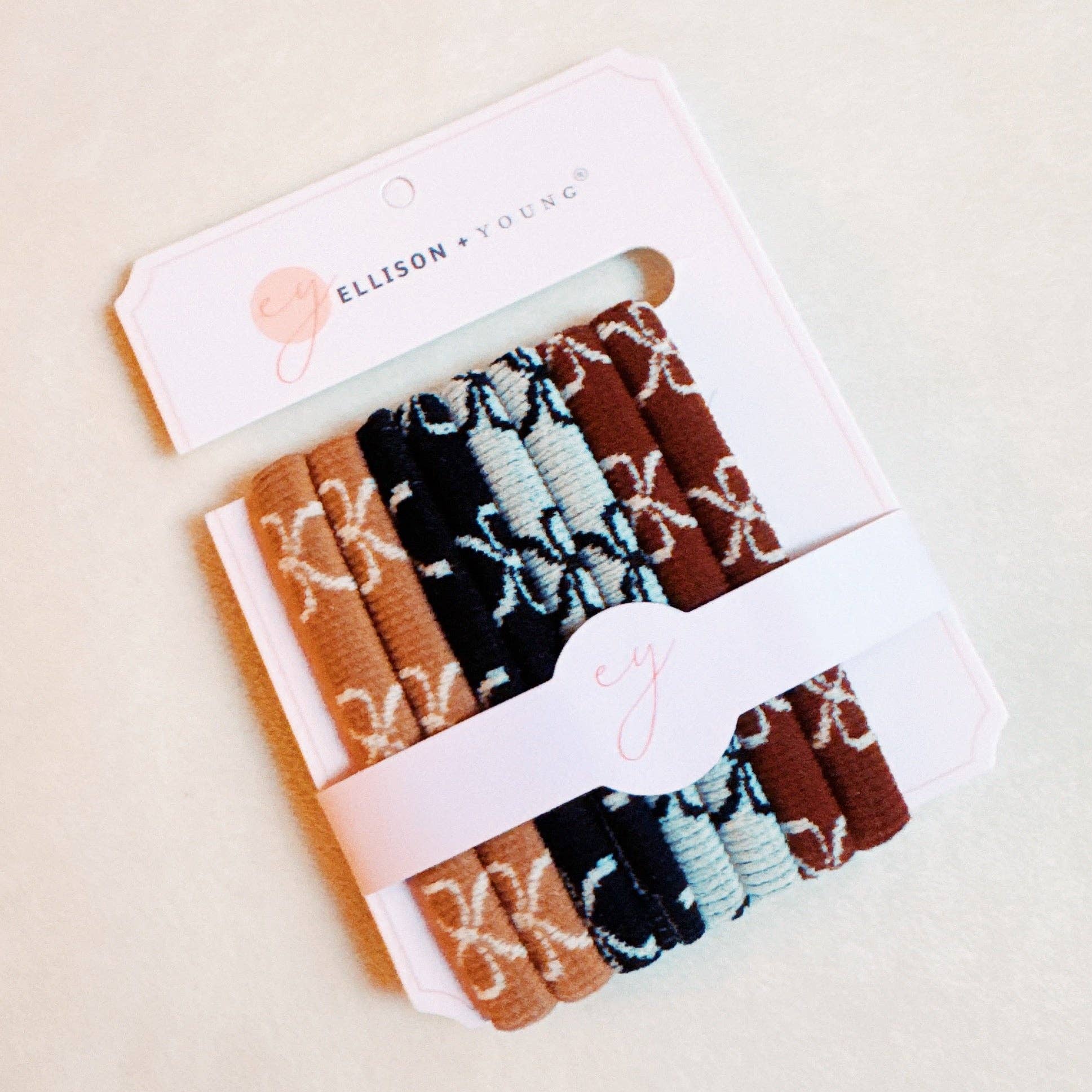Ellison+Young - Wholesale Hair Tie - Bow Patterned Hair Ties Set Of 82