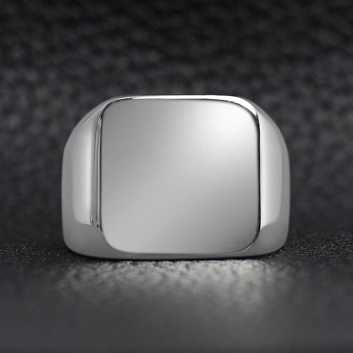 WJW - Wholesale Signet Ring - Stainless Steel Blank Engravable Square Men's Signet Ring5