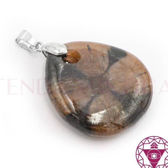 Ciondolo a goccia piatto Quiastolite per la vendita all'ingrosso da parte di Tenda Mística