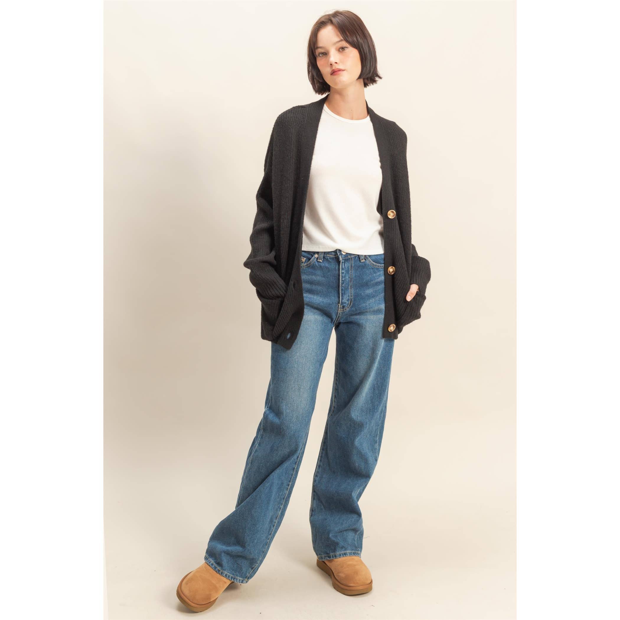 HYFVE - Wholesale Cardigan - Women's - Oversized Sweater Cardigan With Front Pockets27