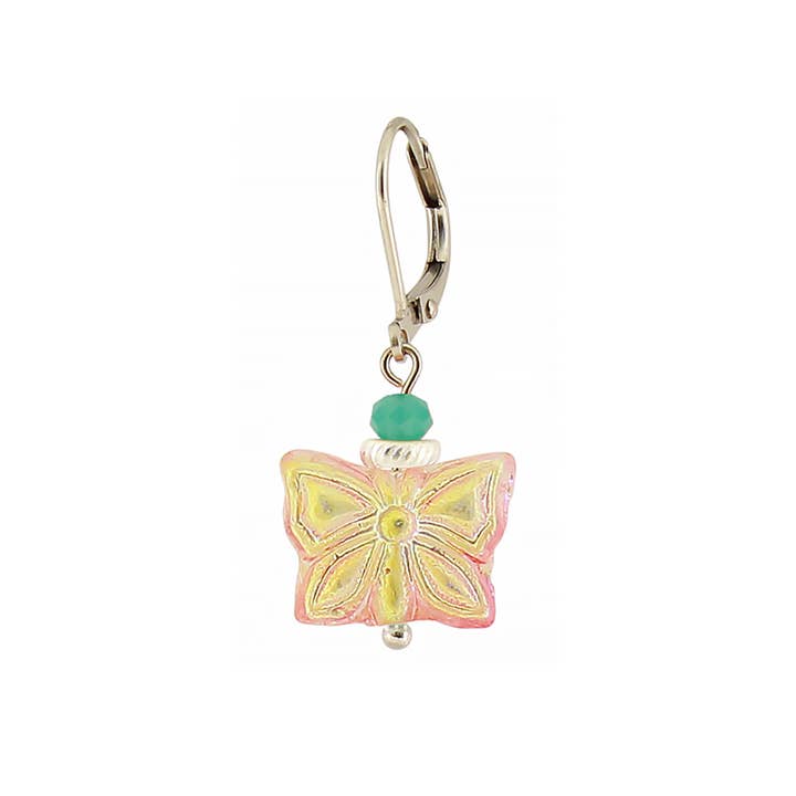 Baked Beads - Wholesale Dangle Earrings - Glass Butterfly Bead Earring