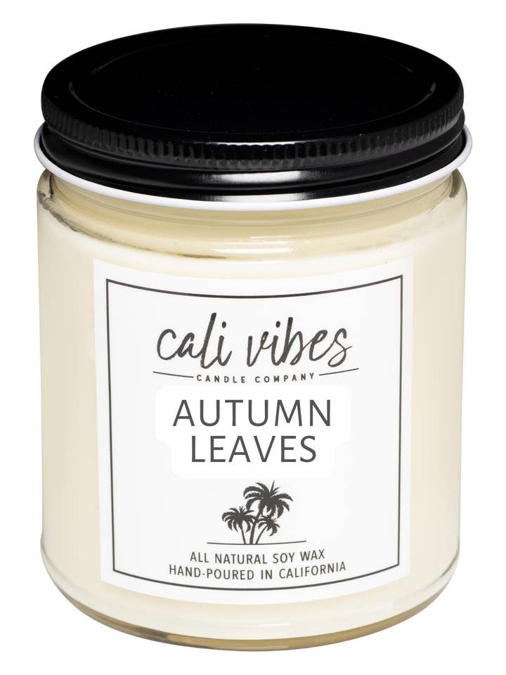 Autumn Leaves - Glass Jar for wholesale by Cali Vibes Candle Company