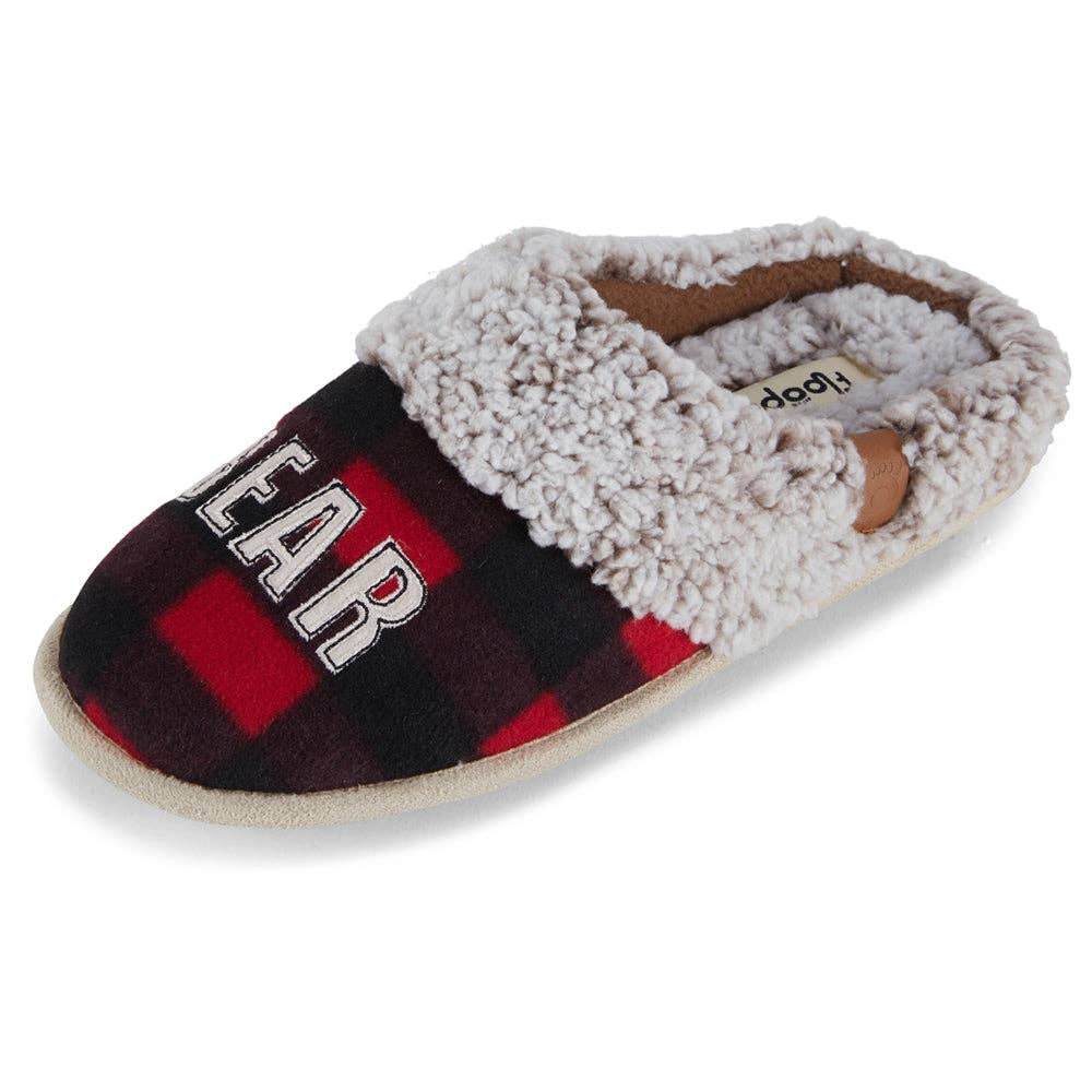 Floopi - Wholesale Pantoffels - Dames - Geruite tweekleurige klompslip van imitatiebont „Mama Bear” voor dames2