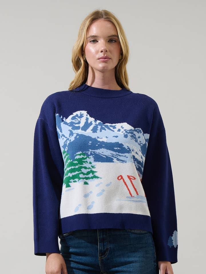 Mystic Mountain stickad tröja för wholesale av Sugarlips