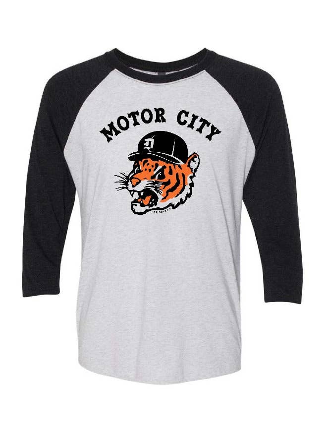 Ink Detroit Motor City Kitty Tri Blend 3/4 Sleeve Raglan T-Shirt for wholesale by Ink Detroit