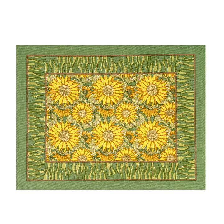 Sunflower Yellow/Green Mats - Set of 6 for wholesale by Couleur Nature