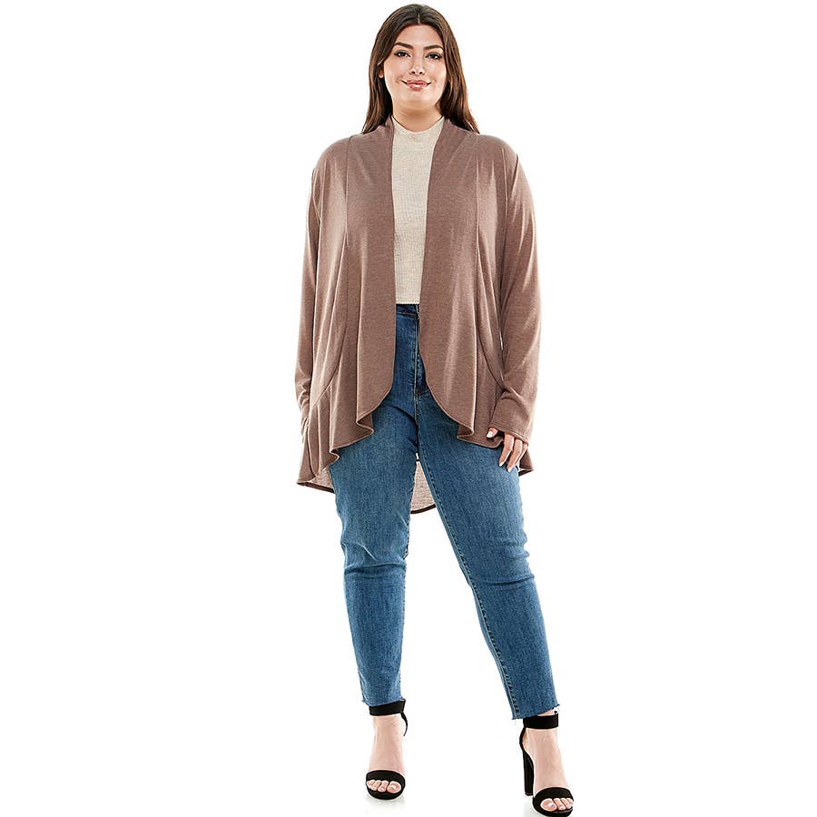 Azules Clothing – Großhandel Strickjacke – Damen – AJK-3016HCX-Plus-Damen-Strickjacke mit langen Ärmeln und Rüschen14