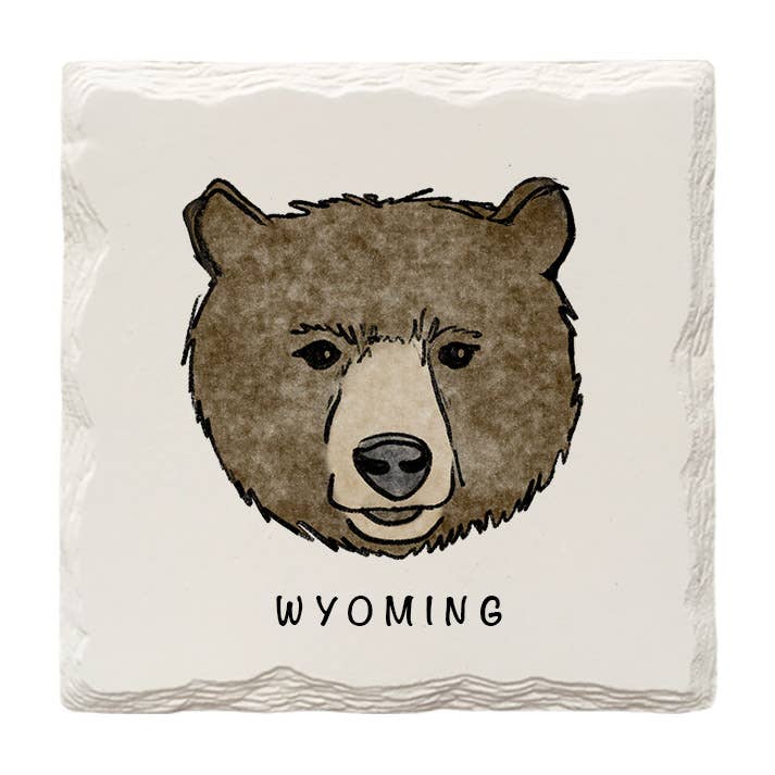 Customizable Brown Bear Face | Hand-Drawn | Drink Coaster for wholesale by The Doodle Brand