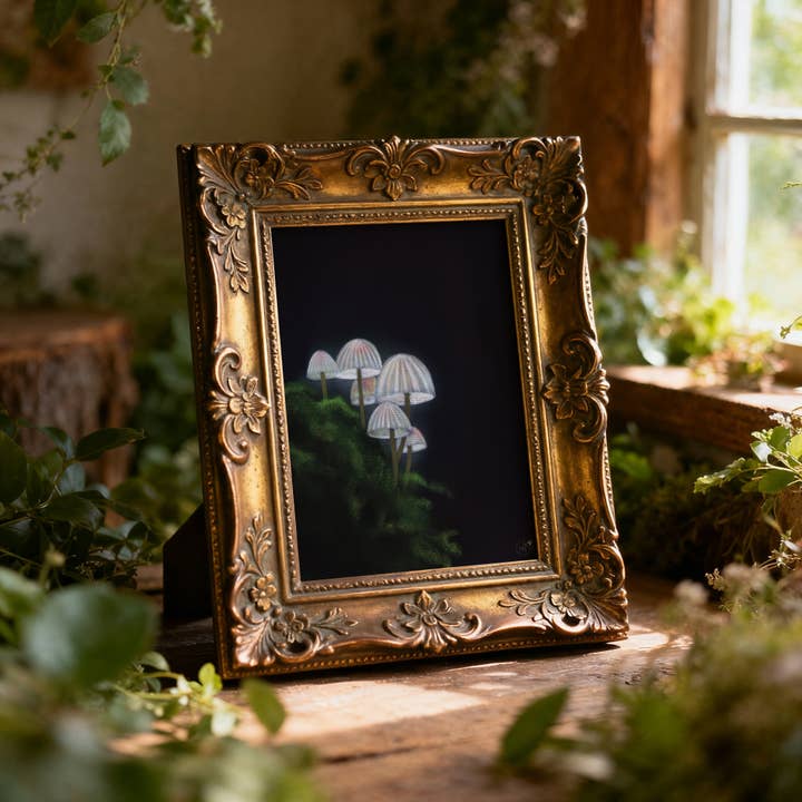 Fairy Glen Glow Light Mushroom Fine Art Print, 8x10 for wholesale by Imaginarium Arts