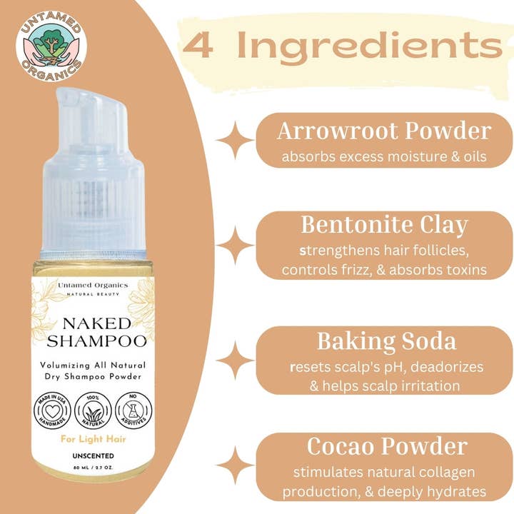 Untamed Organics - Wholesale Dry Shampoo - All Natural Dry Shampoo Powder | 2.7 oz2