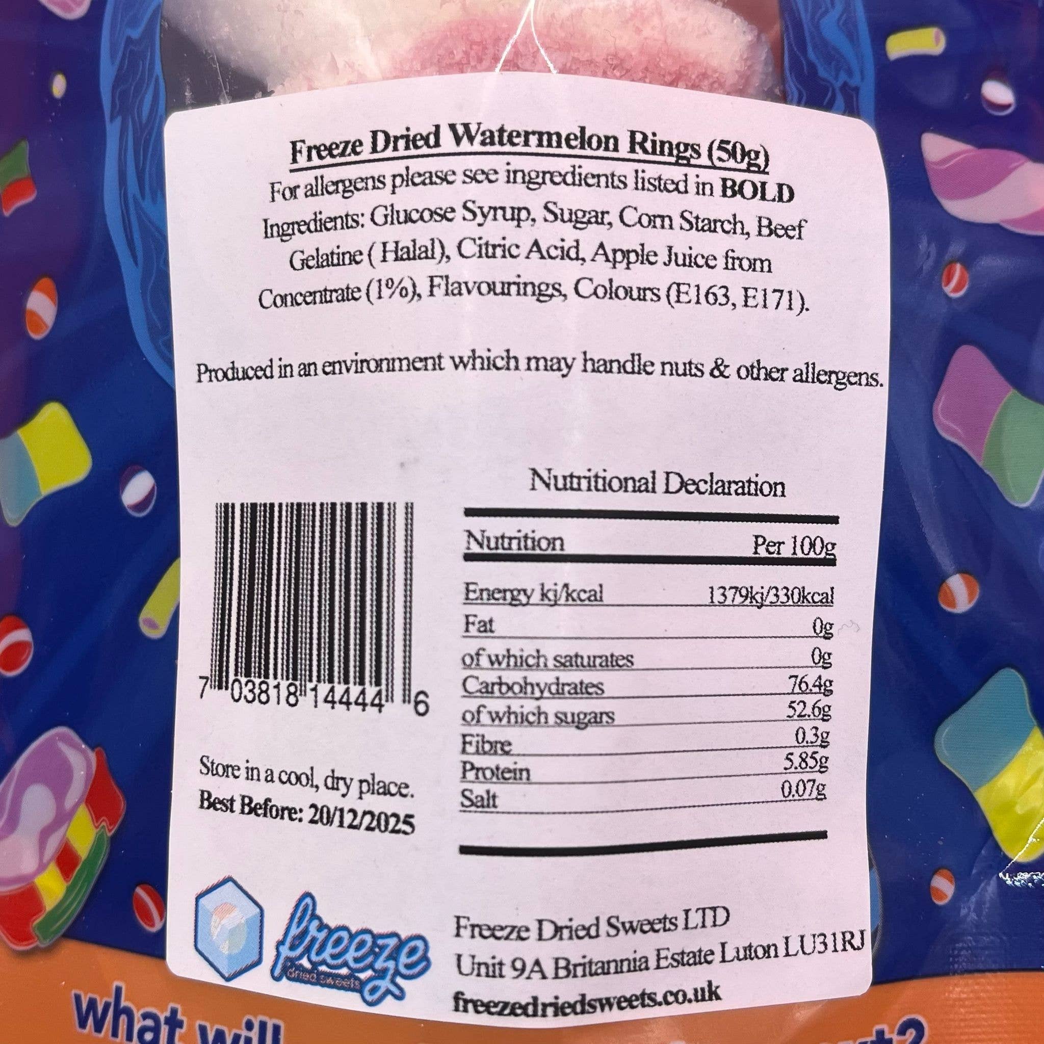 Freeze Dried Sweets - Wholesale Gummy - Watermelon Rings - Freeze Dried Sweets - Halal3