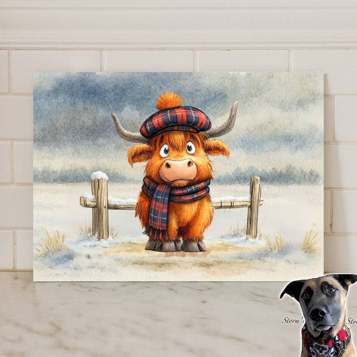 Planche à découper en verre Vache Highland - 12 motifs - 2 tailles pour la vente par Storms Style