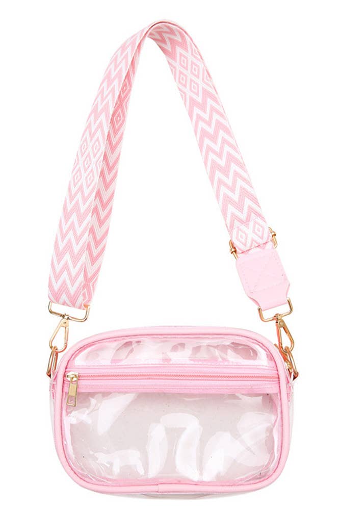 UNISHE – wholesale Crossbody bag – Women's – Aztec Strap PVC Clear Western Crossbody Bag MOQ 3pcs ZK16675