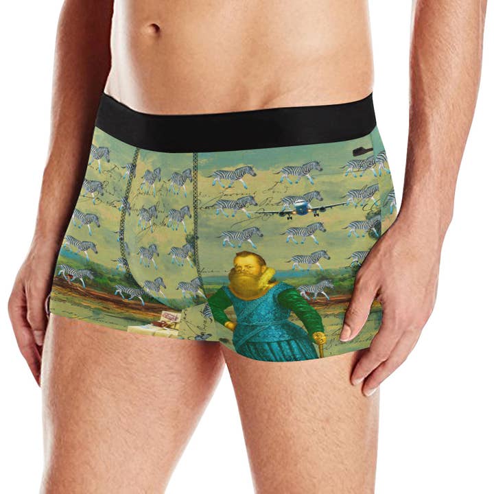 A PACKAGE FOR THE ZEBRAS Men's All Over Print Boxer Briefs for wholesale by Bønes and Balløøns