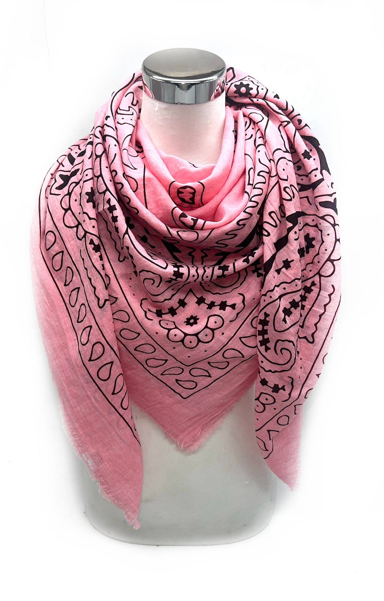 LINETA - Vente Écharpe – femme - 46735-A5 Foulard grand carré motif bandana 9