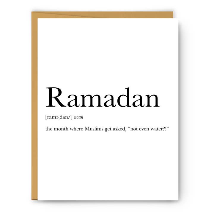 Ramadan (water) Definition - Eid & Ramadan Card for wholesale by Footnotes