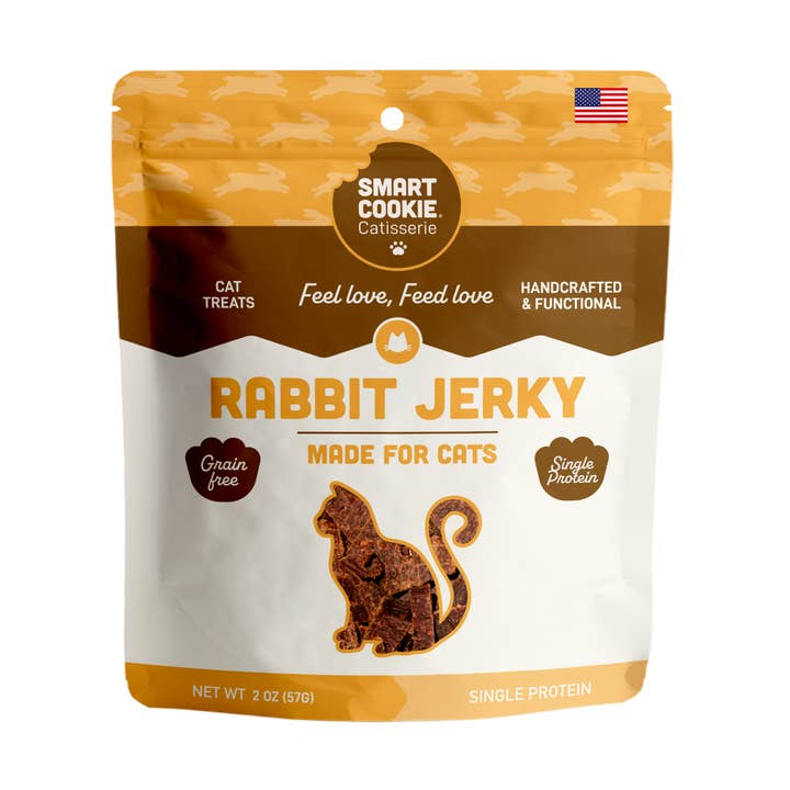 NEW!! Rabbit Jerky for Cats for wholesale by Smart Cookie Barkery