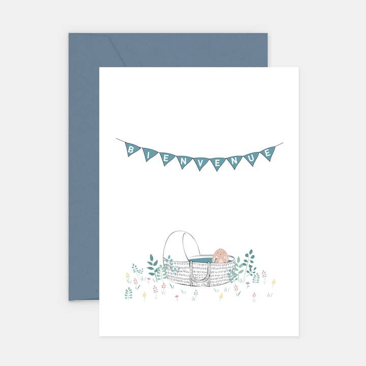 Congratulations Card - Birth Cradle for wholesale by L'ART DU PAPIER