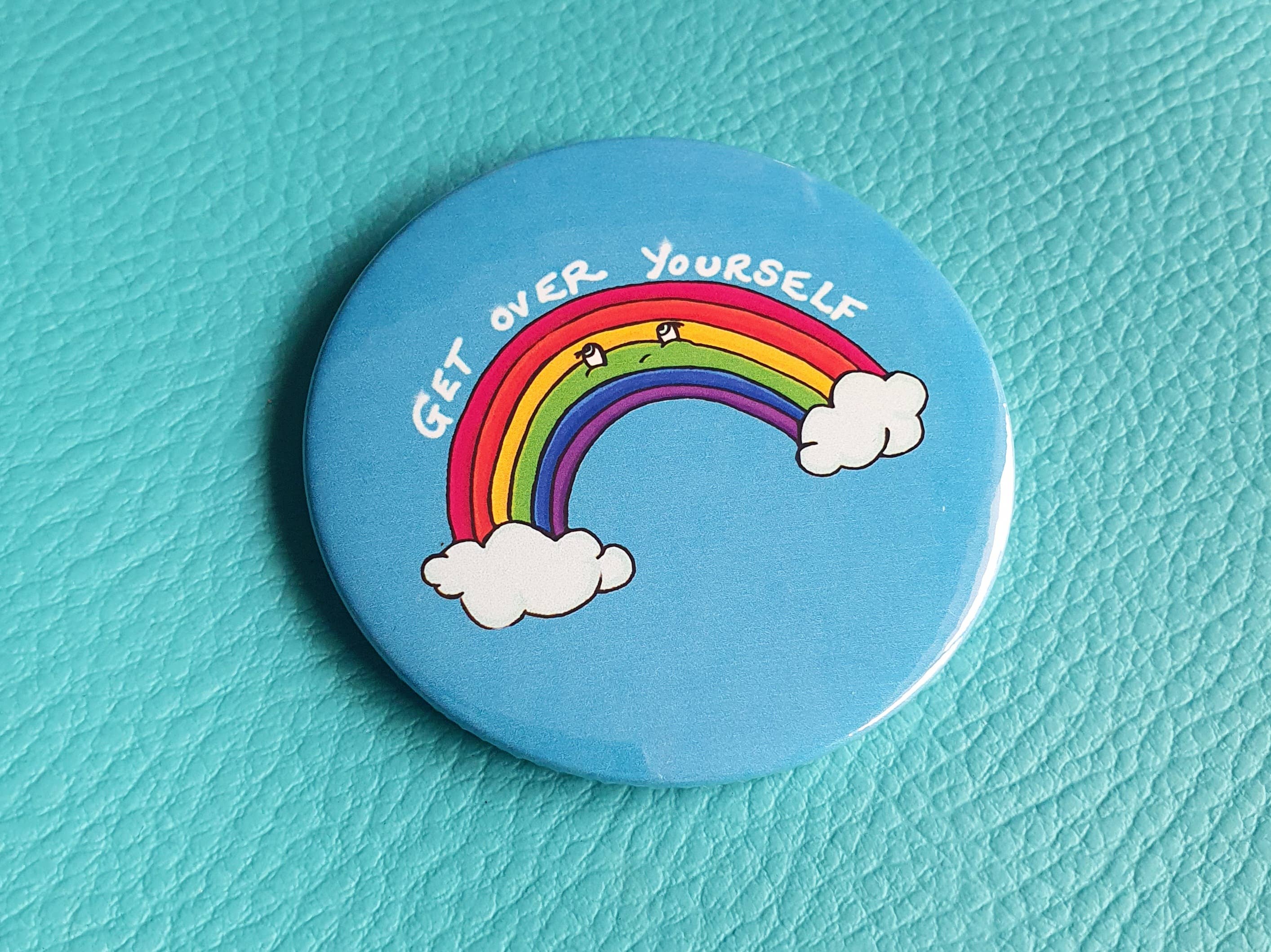 Hashley Art – wholesale Compact mirror – Get over yourself rainbow pocket mirror2