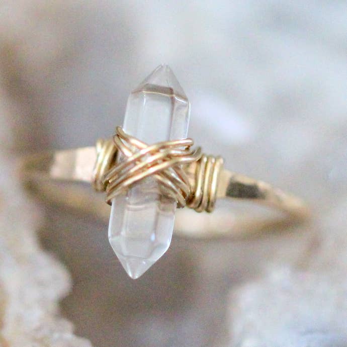 Crest Ring - Crystal Quartz for wholesale by Saressa Designs