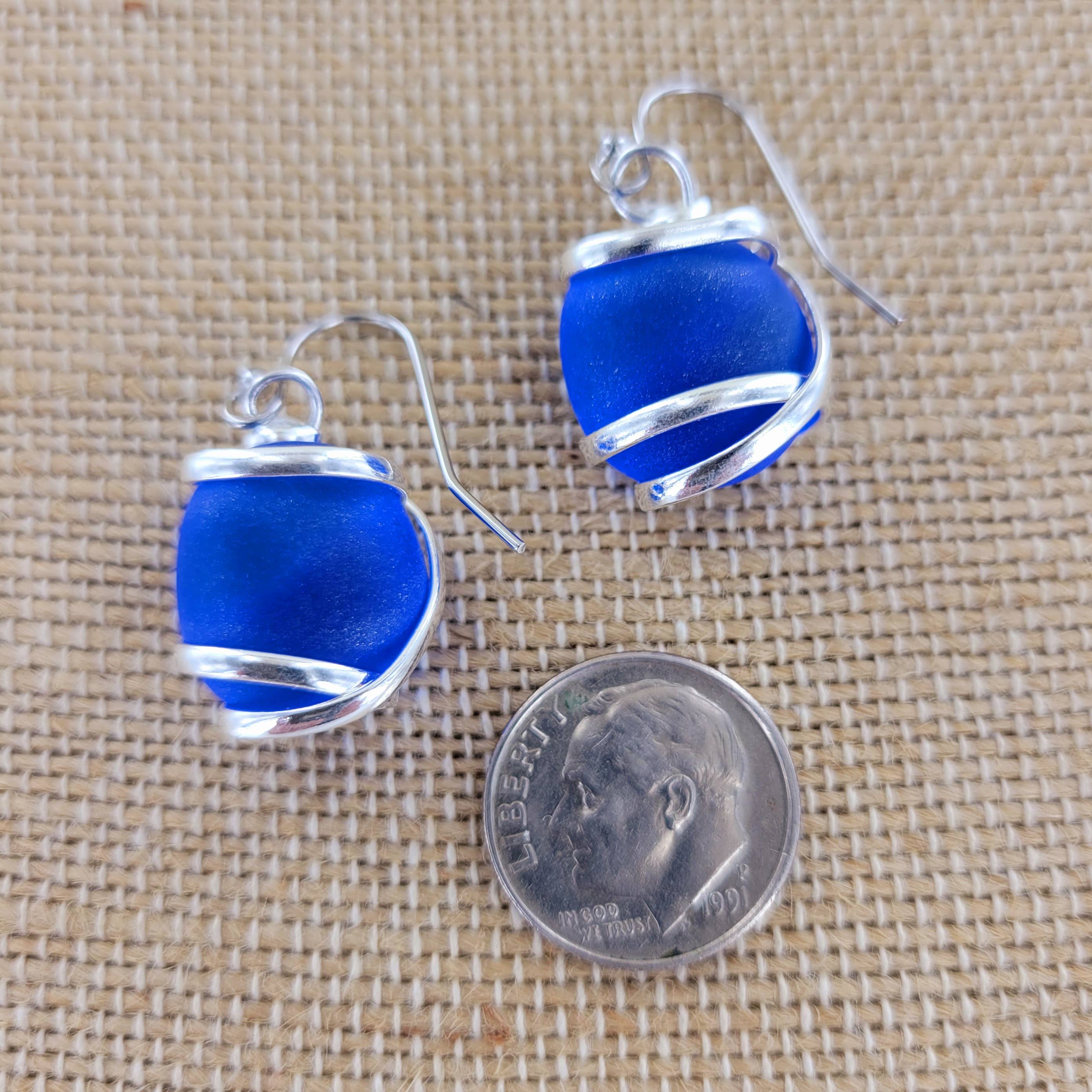 Sadie Green's Jewelry - Wholesale Dangle Earrings - Cultured Sea Glass Earring ALP-SG-E2H8