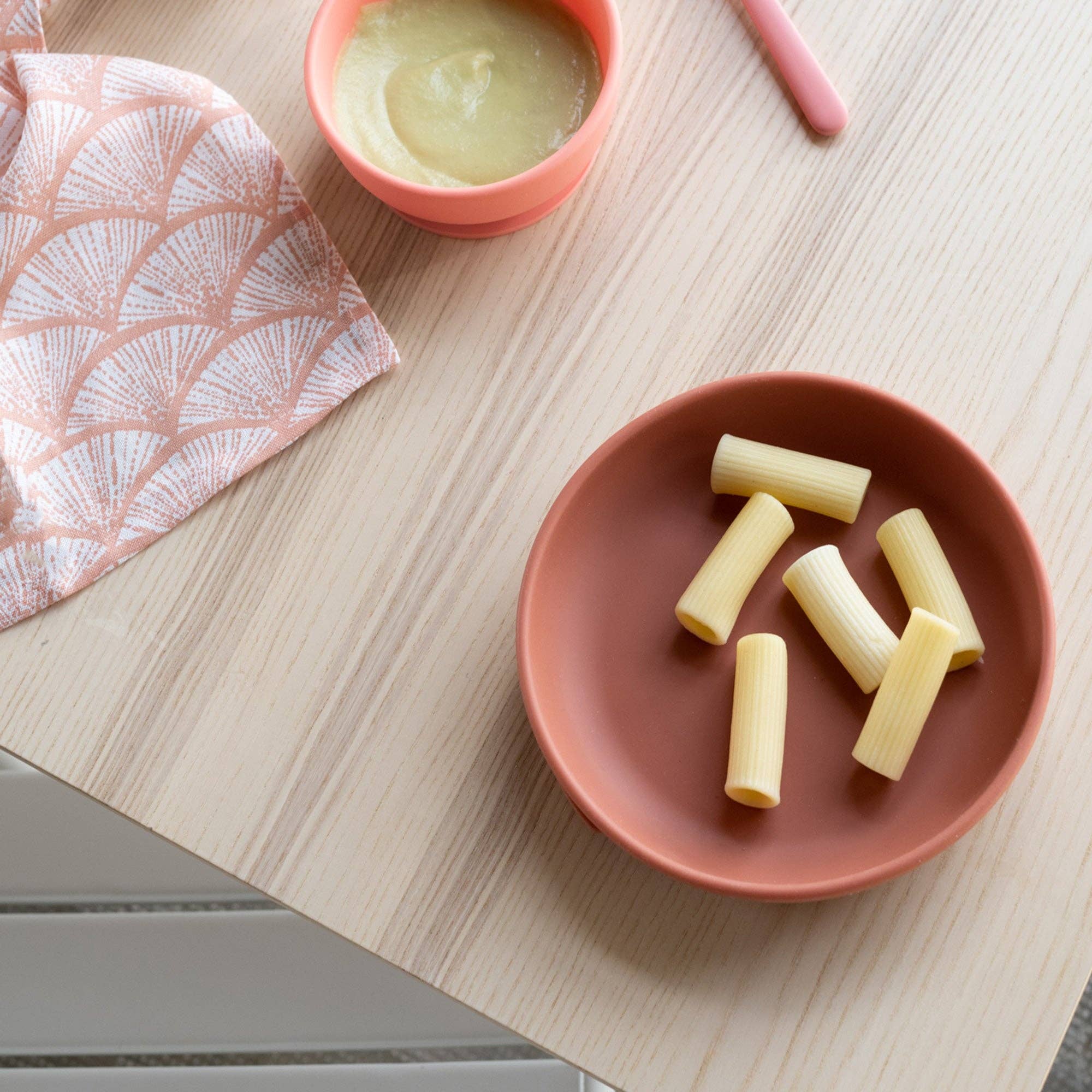 Blush/Terre cuite Set 2 Assiettes ventouses en silicone - Blush / Terracotta en vente sur Faire2